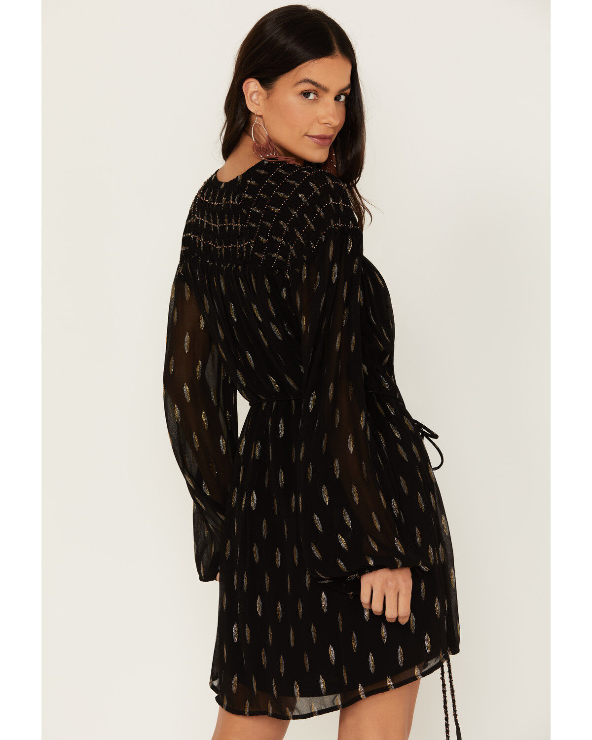 Image #4 - Idyllwind Women's Jolly Metallic Clip Dot Mini Dress, Black, hi-res