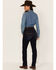 RANK 45 Women's Dark Wash Mid Straight Riding Jeans, Dark Wash, hi-res