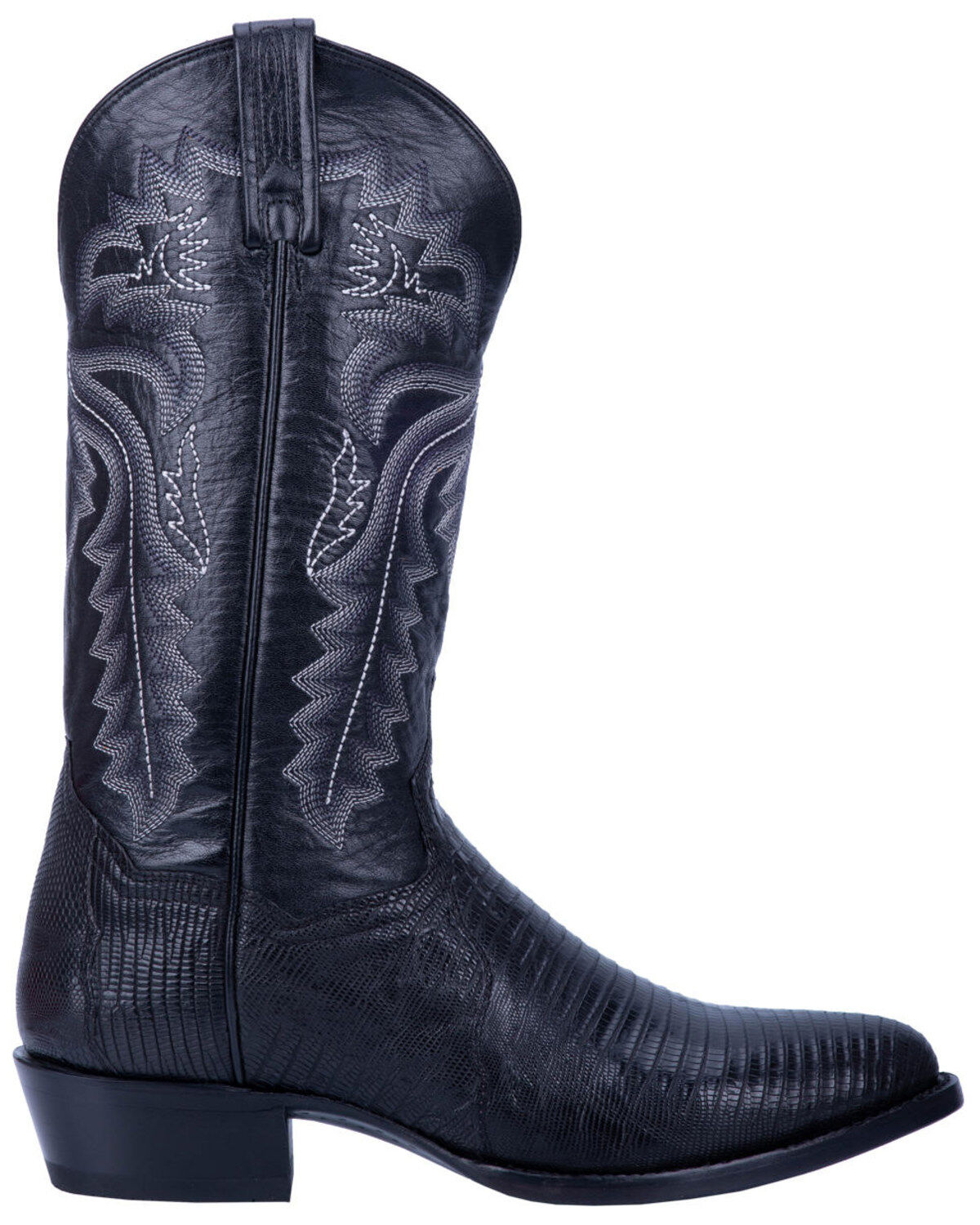 Image #2 - Dan Post Men's Winston Lizard Western Boots - Round Toe, Black, hi-res