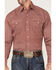 Stetson Men's Lucky Micro Geo Print Long Sleeve Western Shirt , Red, hi-res