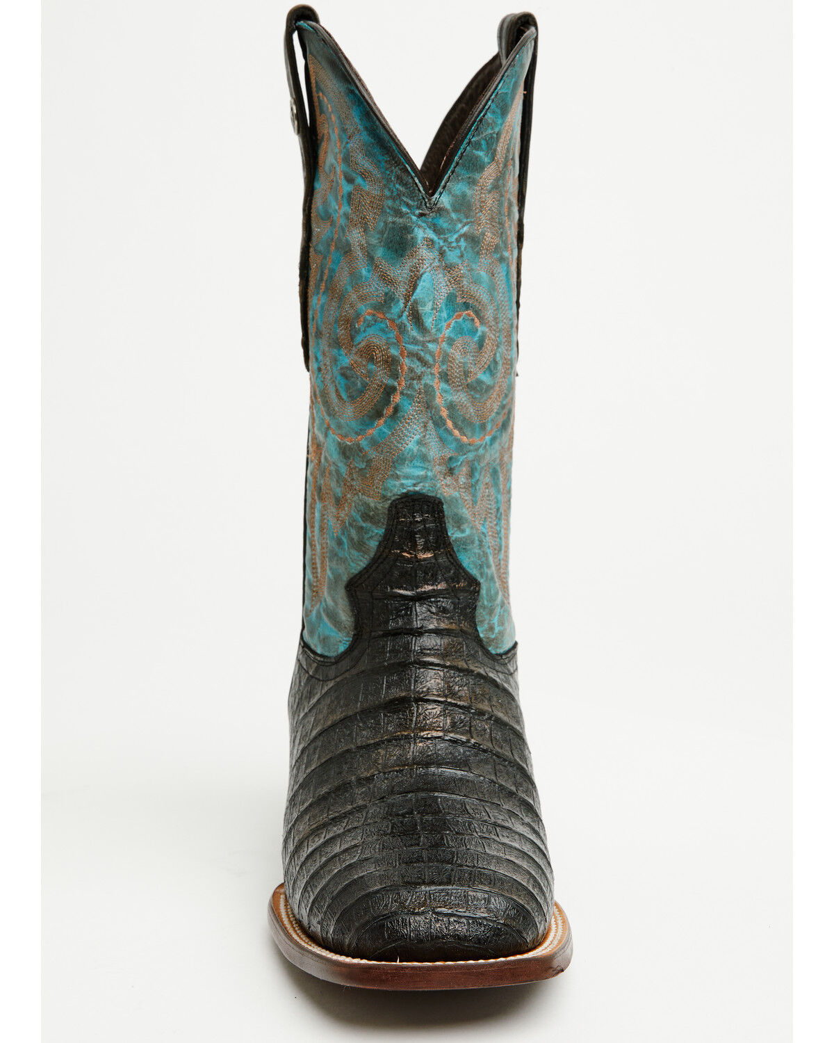 Tanner Mark Men's Caiman Print Western Boots - Broad Square Toe