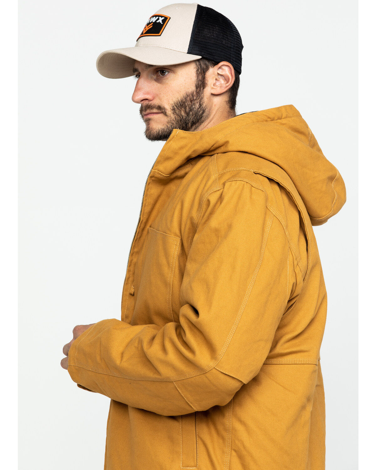 Image #3 - Hawx Men's Brown Canvas Quilted Bi-Swing Hooded Zip Front Jacket - Tall, , hi-res