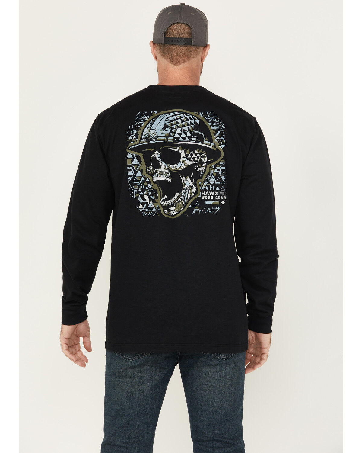 Image #1 - Hawx Men's FR Scream Long Sleeve Graphic Work T-Shirt, Black, hi-res