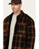 Image #2 - Lucky Brand Workwear Men's Sherpa Lined Insulated Flannel Work Shirt Jacket, Black, hi-res