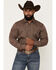 Image #1 - Cody James Men's Fireball Geo Print Long Sleeve Snap Western Shirt, Brown, hi-res