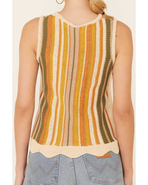 Wishlist Women's Mustard Stripe Sweater Knit Tank Top  , Mustard, hi-res
