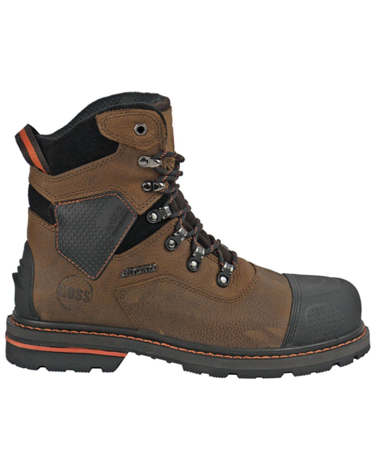 Image #2 - Hoss Men's Range 6" Lace-Up Work Boots - Round Toe, Brown, hi-res