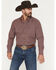 Image #1 - Ariat Men's Pro Series Travis Plaid Print Long Sleeve Button-Down Stretch Western Shirt, Burgundy, hi-res