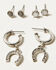 Image #3 - Shyanne Women's Horseshoe Icon and Hoop Earring Set - 6 Piece, Silver, hi-res