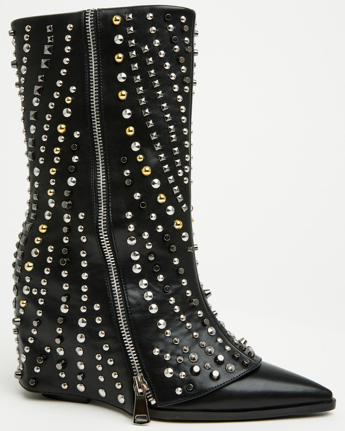 Image #2 - Azalea Wang Women's Hematine Studded Fashion Boots - Snip Toe, Black, hi-res