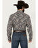 Image #4 - Cinch Men's Exploded Paisley Print Long Sleeve Button-Down Western Shirt, Charcoal, hi-res