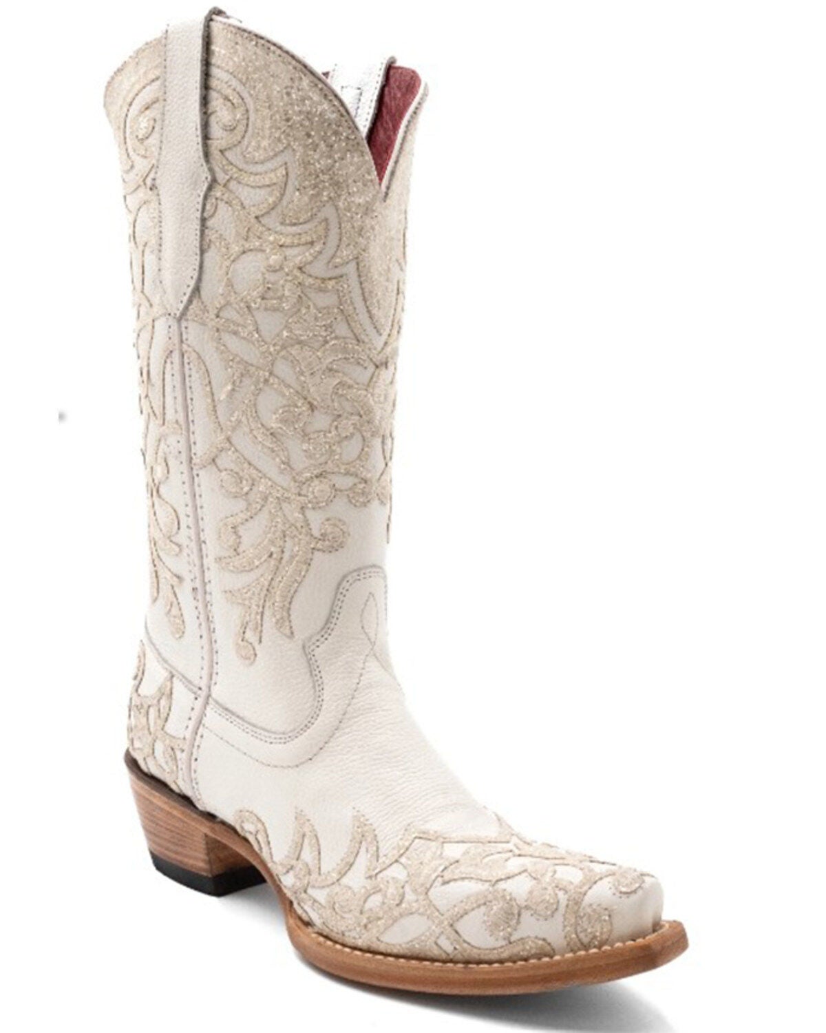 Ferrini Women's Starlight Western Boots - Snip Toe, White, hi-res