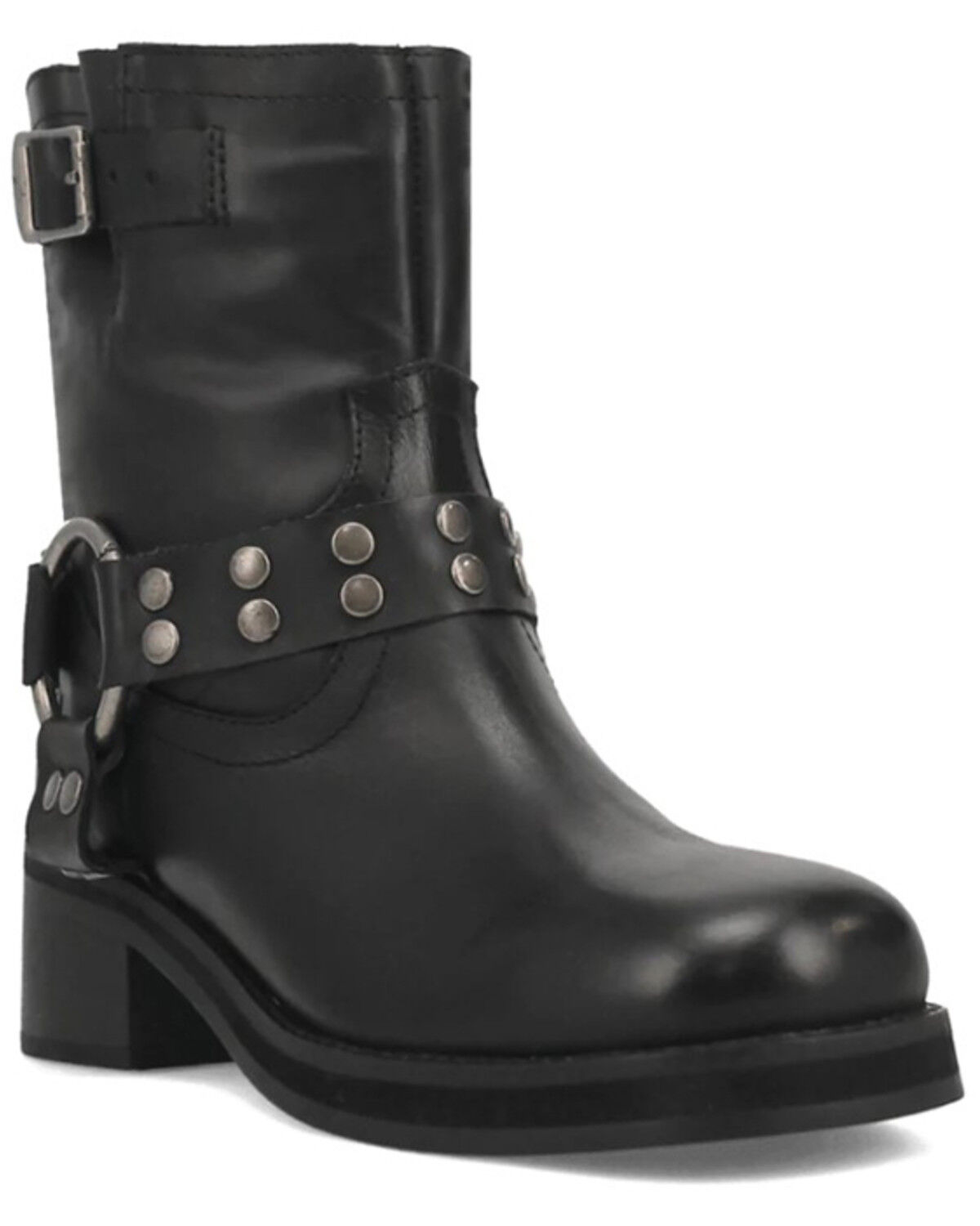 Image #1 - Dingo Women's Anarchy Harness Booties - Round Toe, Black, hi-res