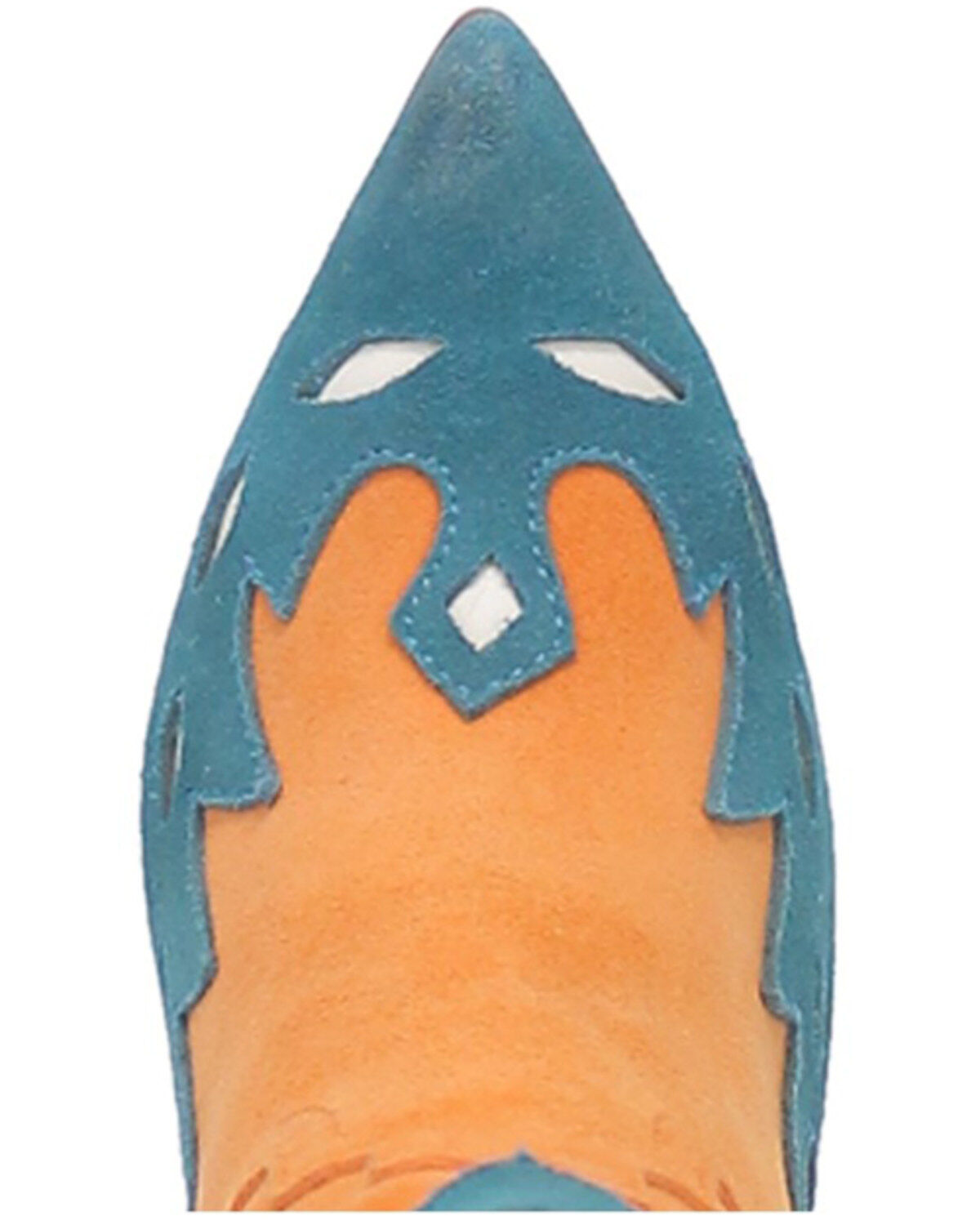 Image #6 - Dingo Women's Spicy Underlay Suede Leather Western Booties - Snip Toe, Orange, hi-res