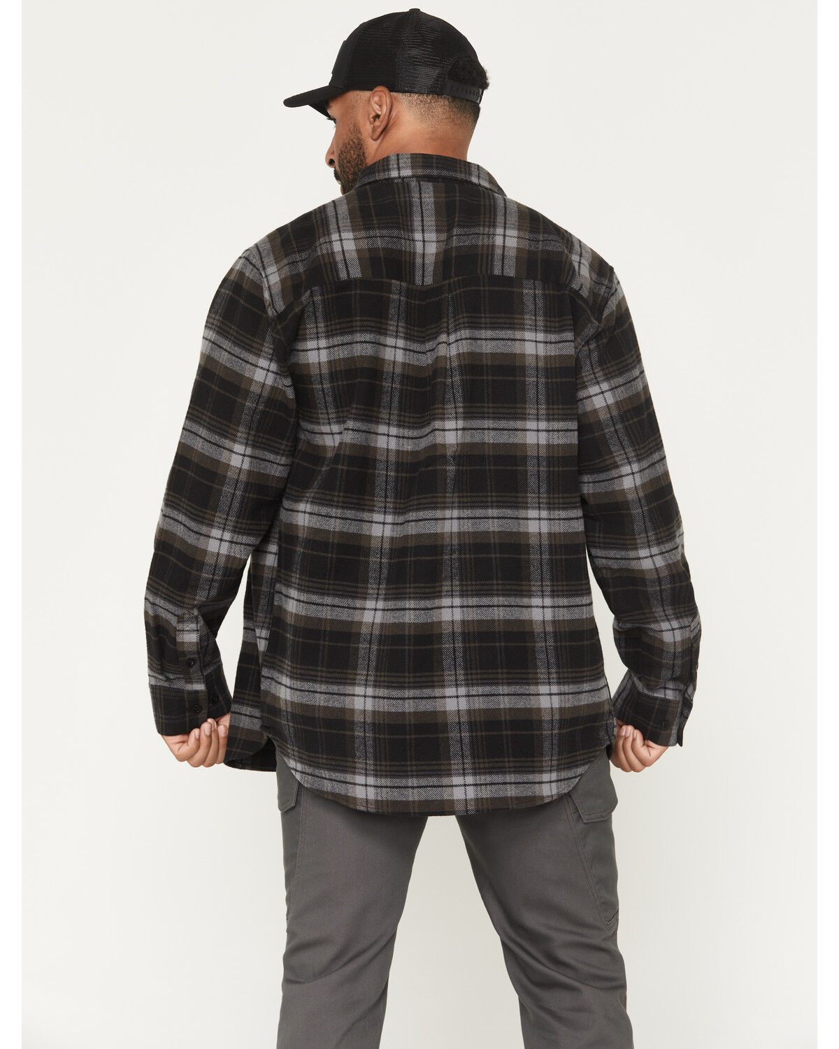Image #4 - Thorogood Men's Heavyweight Plaid Print Long Sleeve Button-Down Flannel Shirt, Black, hi-res