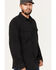 Image #2 - Brothers and Sons Men's Solid Pigment Slub Button Down Western Shirt , Black, hi-res