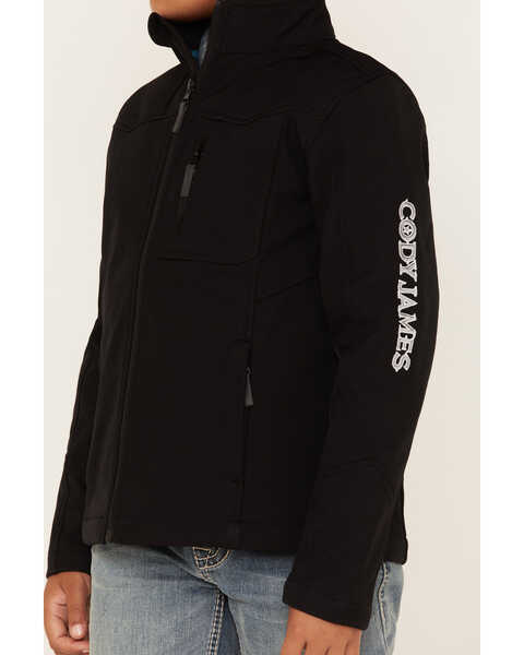 Image #3 - Cody James Boys' Embroidered Softshell Jacket, Black, hi-res