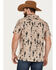 Cinch Men's Camp Tumbleweed Cactus Skull Short Sleeve Button Down Western Shirt, Beige/khaki, hi-res