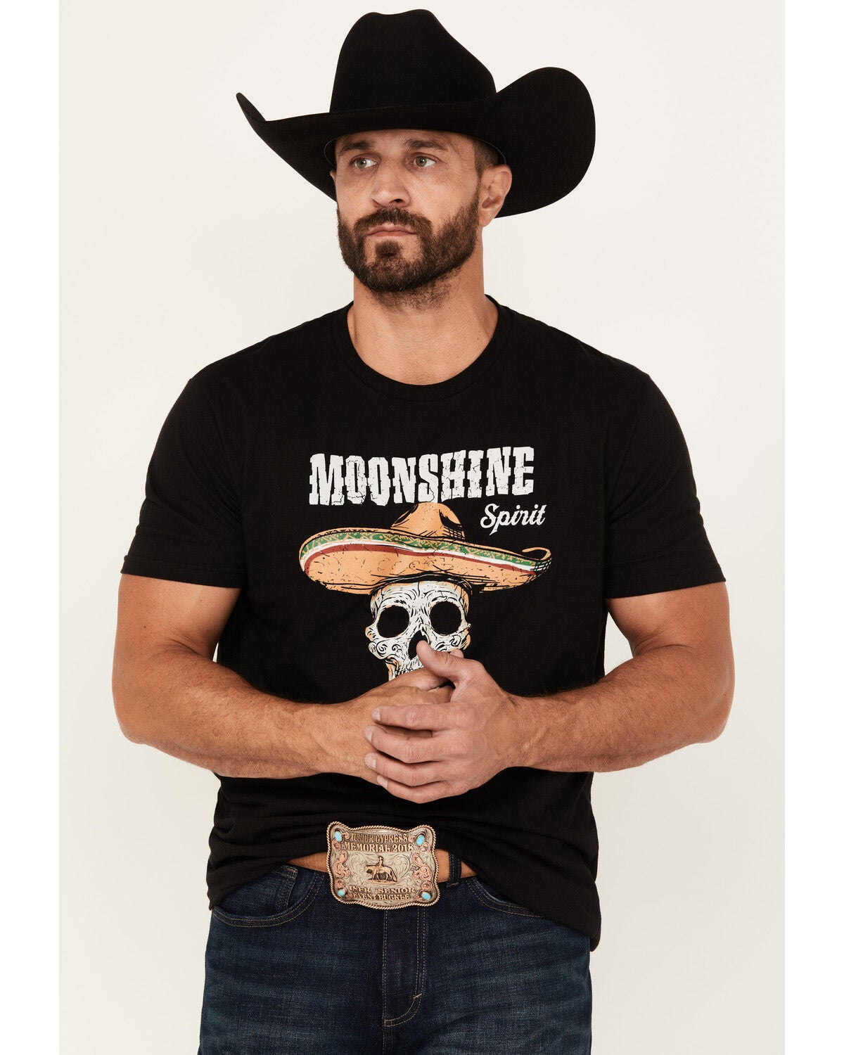 Moonshine Spirit&reg; Men's Skull Stars Short Sleeve Graphic T-Shirt, Black, hi-res