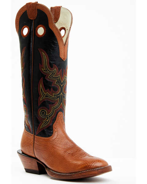 Hondo Boots Men's Spanish Shoulder Western Boots - Round Toe, Tan, hi-res