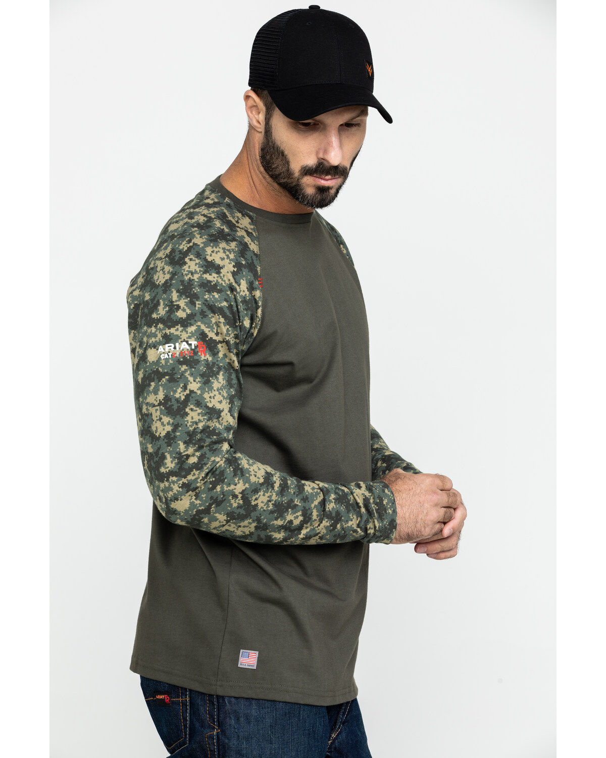Image #3 - Ariat Men's Camo FR Baseball Long Sleeve Work Shirt, , hi-res