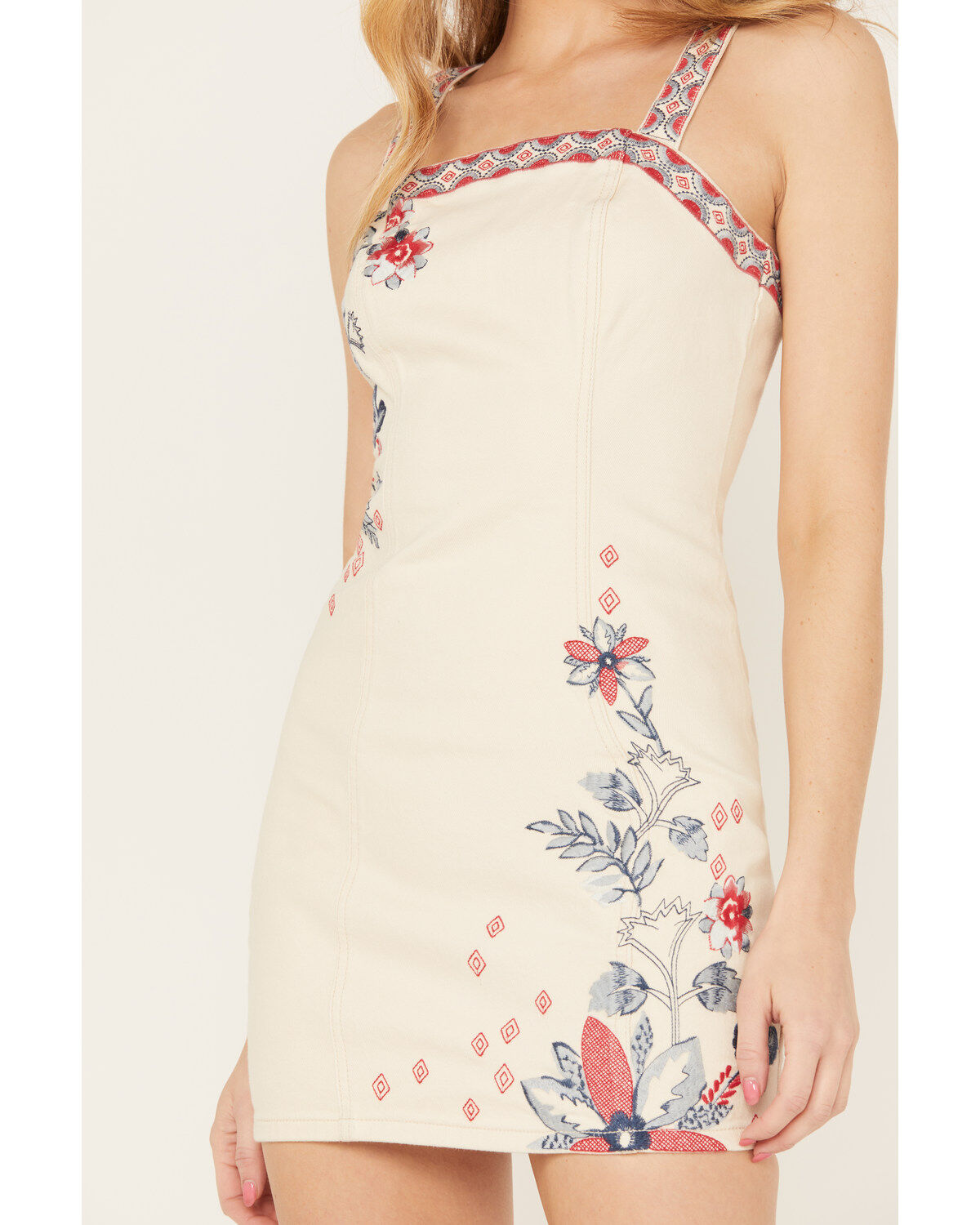 Image #2 - Shyanne Women's Americana Embroidered Denim Mini Dress, White, hi-res