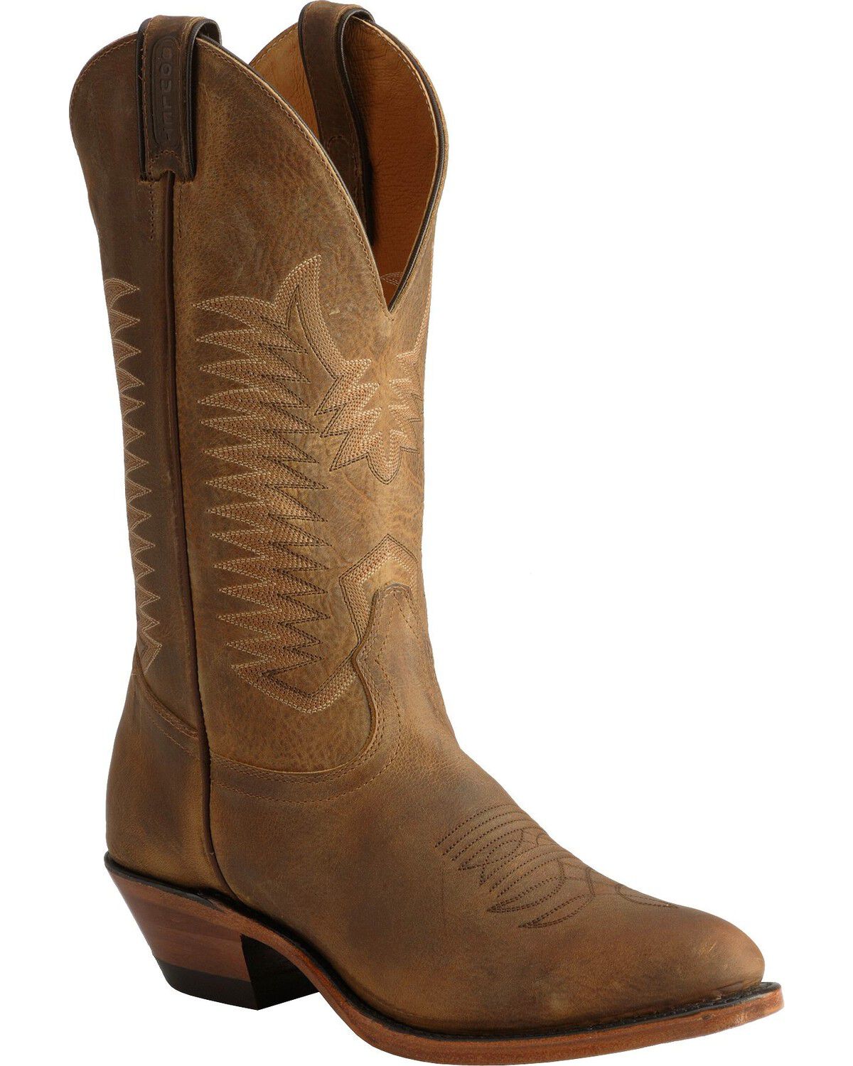 Image #1 - Boulet Men's Western Boots - Round Toe, Amber Brn, hi-res