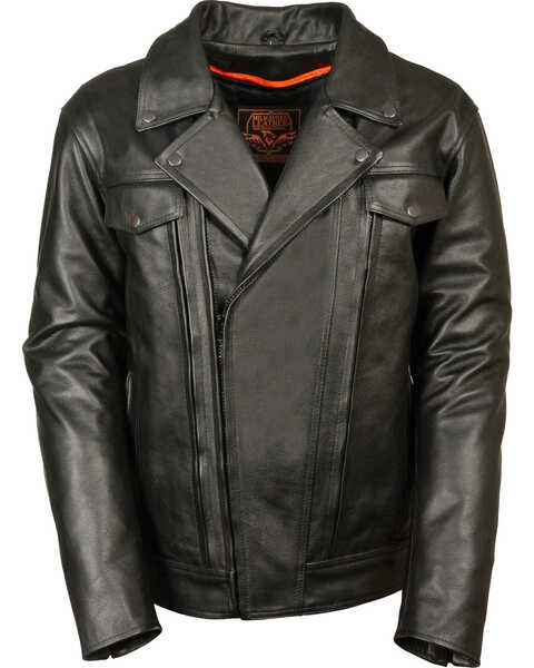 Milwaukee Leather Men's Utility Vented Cruiser Jacket - Tall 5X, Black, hi-res