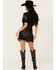 Idyllwind Women's Irene Fringe Faux Leather Skirt , Black, hi-res