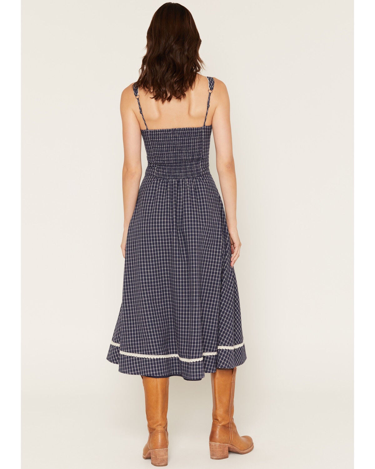 Image #4 - Cleo + Wolf Women's Plaid Print Sleeveless Midi Dress, Navy, hi-res