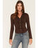Image #1 - Shyanne Women's Solid Long Sleeve Concho Snap Shirt, Cognac, hi-res