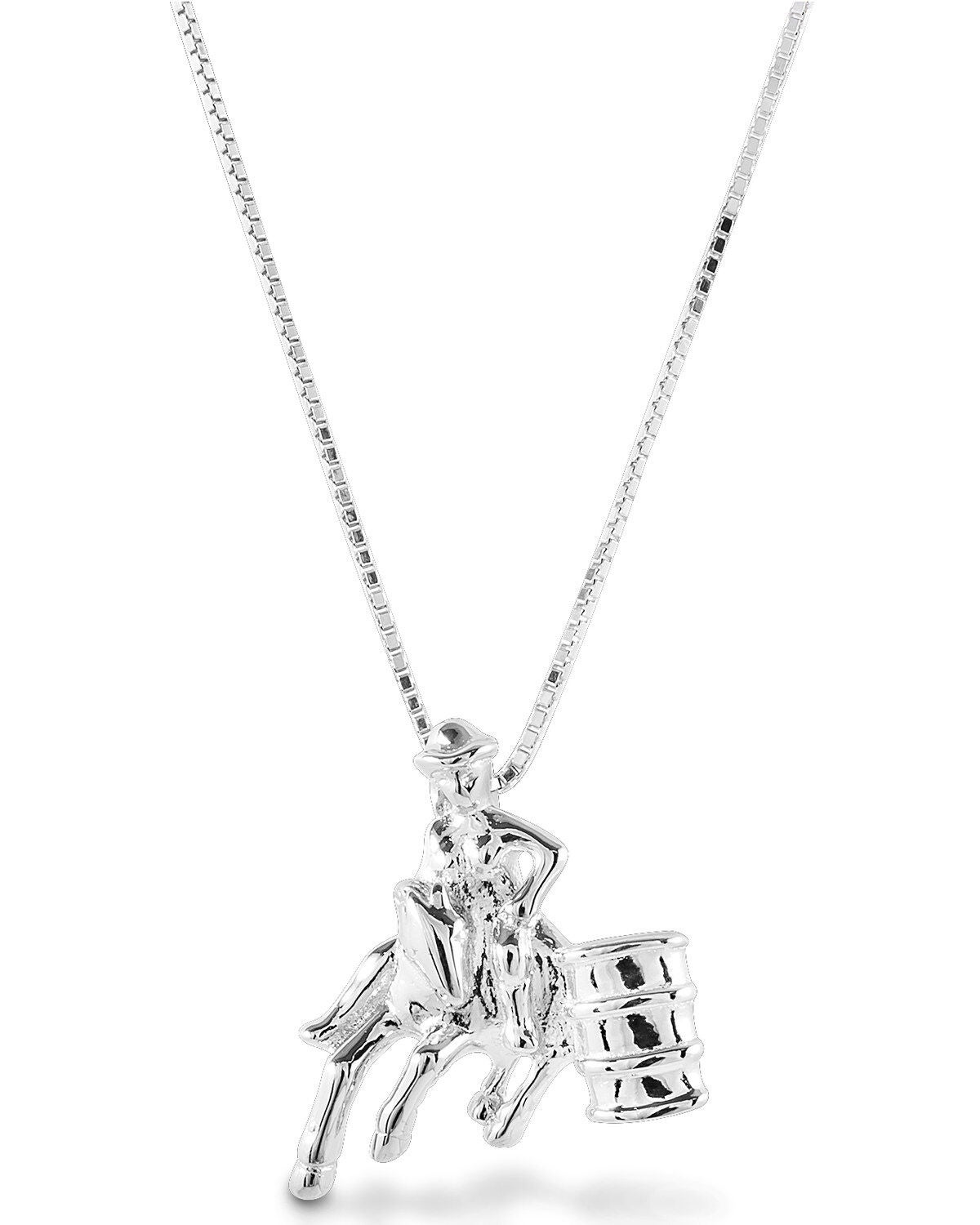 Kelly Herd Women's Small Barrel Racing Pendant Necklace, Silver, hi-res