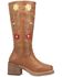 Image #2 - Dingo Women's Floral Bloom Fashion Boots - Round Toe, Tan, hi-res