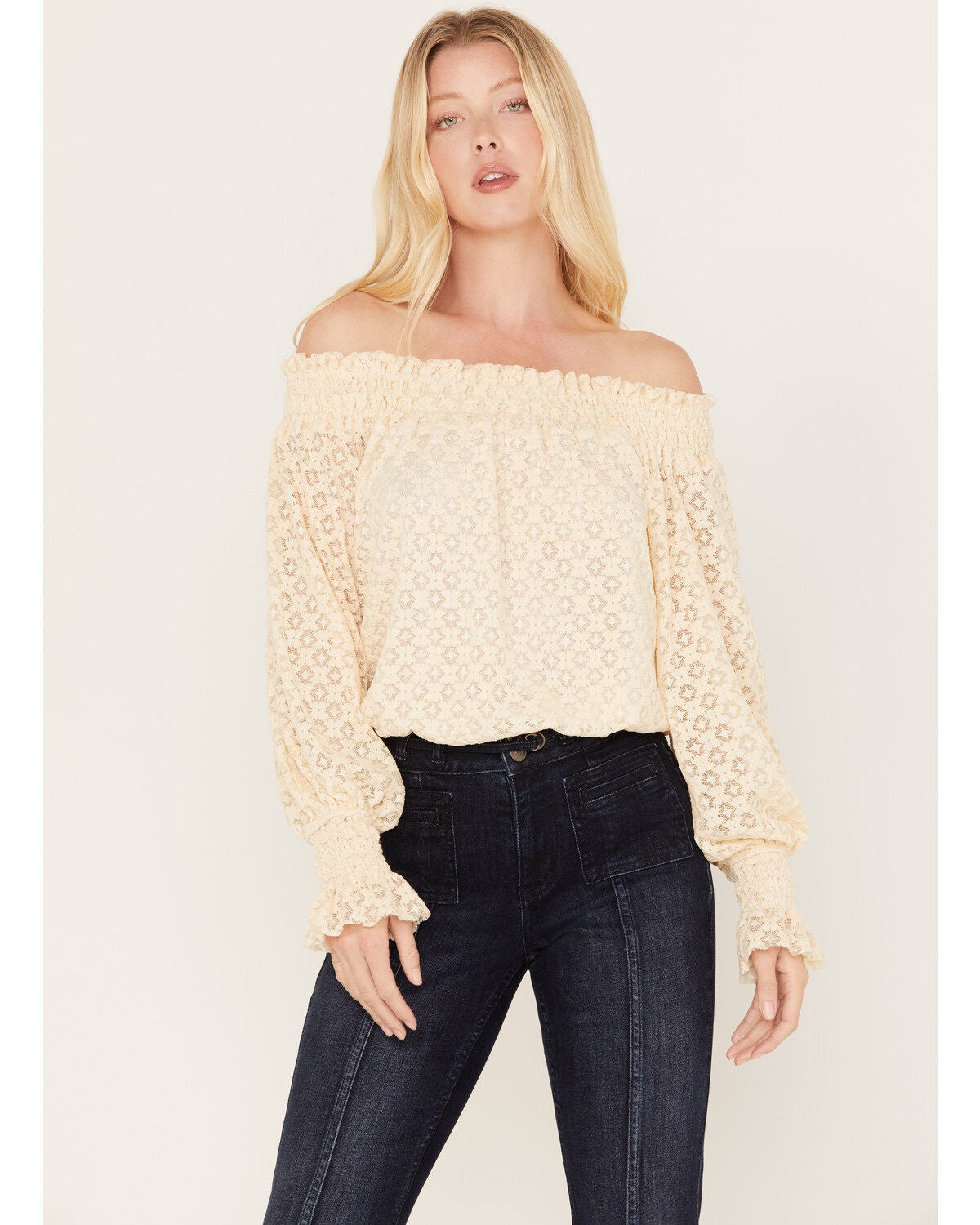 Image #1 - Wild Moss Women's Off The Shoulder Lace Top, , hi-res
