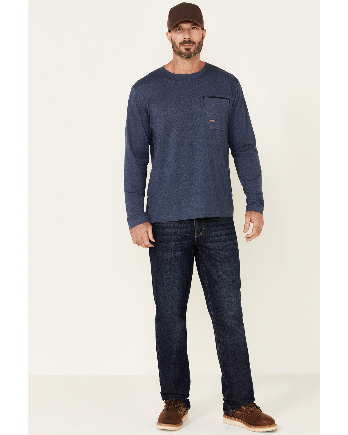 Image #2 - Ariat Men's Rebar Workman Full Coverage Graphic Long Sleeve Work T-Shirt, Slate, hi-res