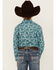 Image #4 - Rock & Roll Denim Boys' Paisley Print Long Sleeve Pearl Snap Stretch Western Shirt, Turquoise, hi-res