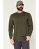 Image #1 - Brunt Workwear Men's Solid Long Sleeve Pocket Work T-Shirt, Heather Green, hi-res