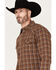 Image #2 - Cody James Men's Rusty Nail Small Plaid Print Long Sleeve Snap Western Flannel Shirt - Big & Tall, Rust Copper, hi-res