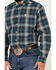 Image #3 - Cinch Men's Plaid Print Long Sleeve Button-Down Western Shirt, Teal, hi-res