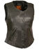 Milwaukee Leather Women's Snap Front Long Body Vest - 3X, Black, hi-res