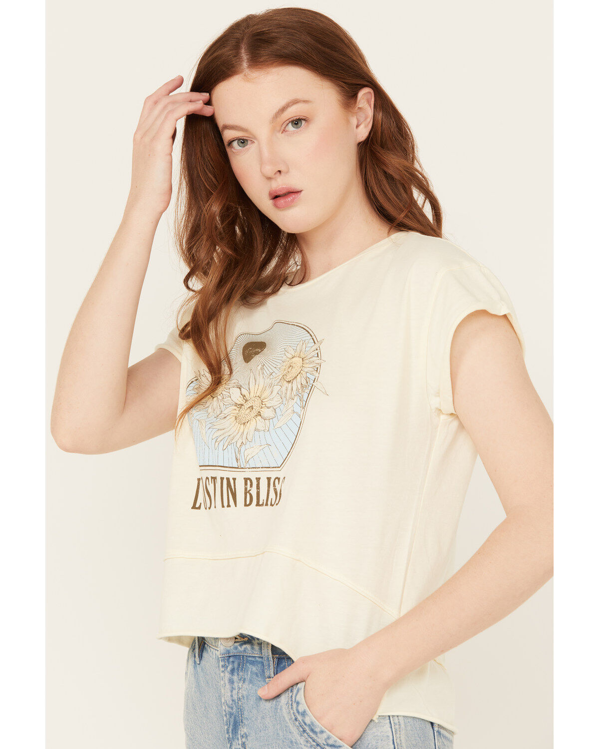 Image #2 - Cleo + Wolf Women's Lost in Bliss Tee, Cream, hi-res