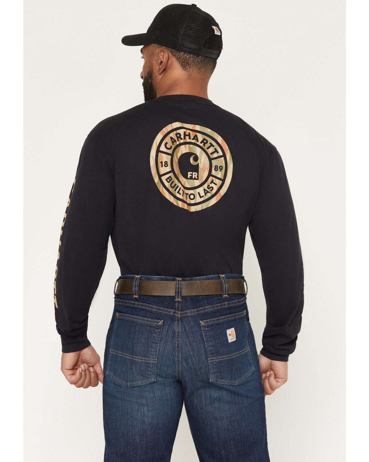 Carhartt Men's FR Loose Fit Long Sleeve Pocket Work T-Shirt, Black, hi-res