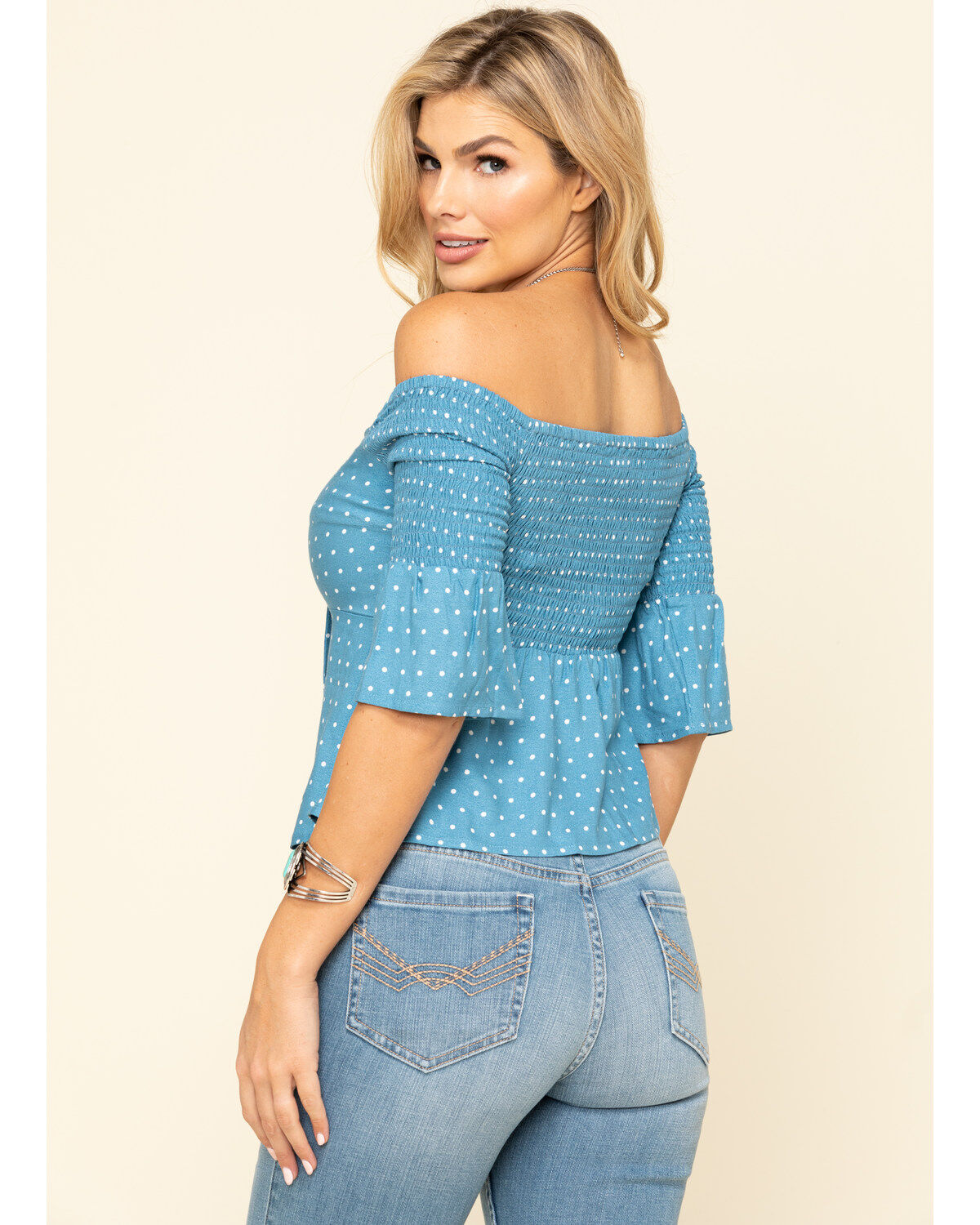 Image #2 - Idyllwind Women's Dreamer Off The Shoulder Polka Dot Top, , hi-res