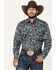 Image #1 - Stetson Men's Paisley Print Long Sleeve Button-Down Western Shirt, Dark Blue, hi-res