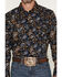 Image #3 - Cody James Men's Thornbush Paisley Print Long Sleeve Snap Western Shirt, Black, hi-res