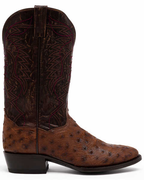 Image #2 - Dan Post Men's Nicotine Quilled Ostrich Western Boots - Round Toe, , hi-res