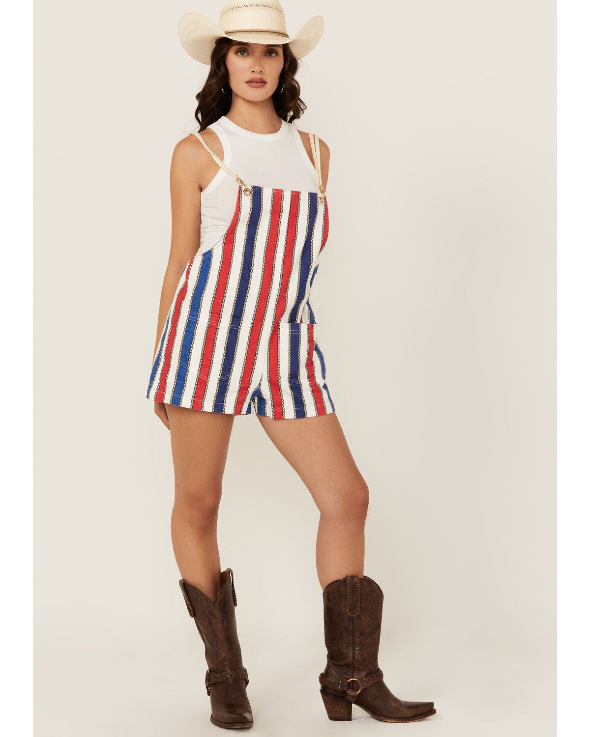 Show Me Your Mumu Women's Striped Romper, Red, hi-res