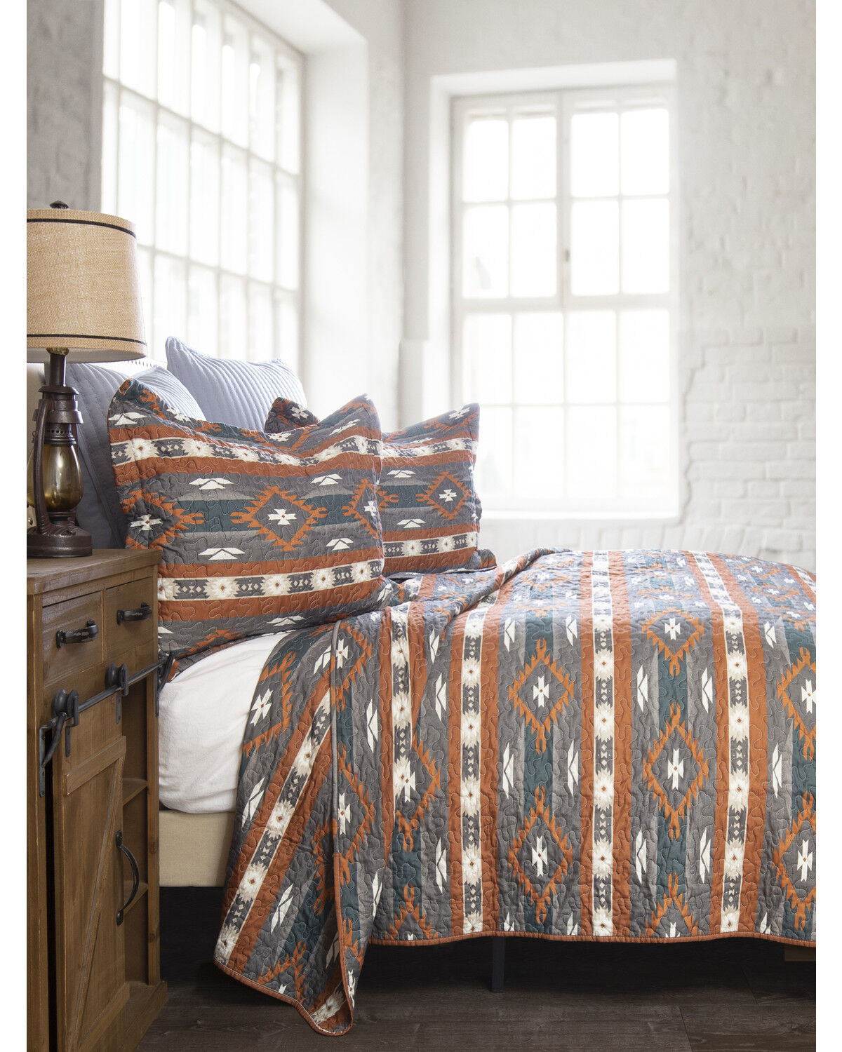 Image #4 - Carstens Home Wrangler Checotah Queen Quilt Set - 3 Piece, Multi, hi-res