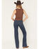 Image #3 - Shyanne Women's Balsam Dark Wash High Rise Slim Cuffed Wide Leg Stretch Denim Jeans, Dark Wash, hi-res