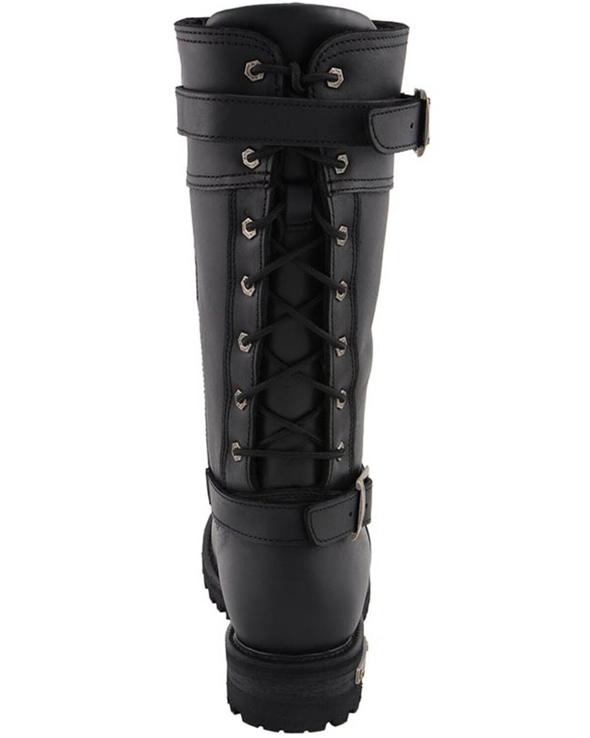 Image #4 - Milwaukee Leather Women's Calf Laced Riding Boots - Round Toe, Black, hi-res